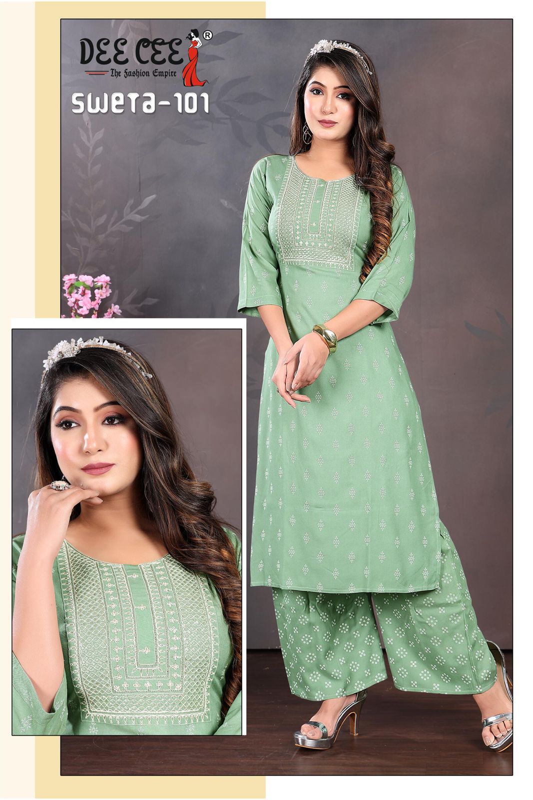 Deecee Sweta Rayon Printed Embroidery Kurti With Bottom Catalog
